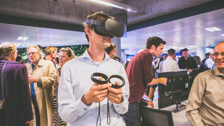 Image of man wearing VR glasses