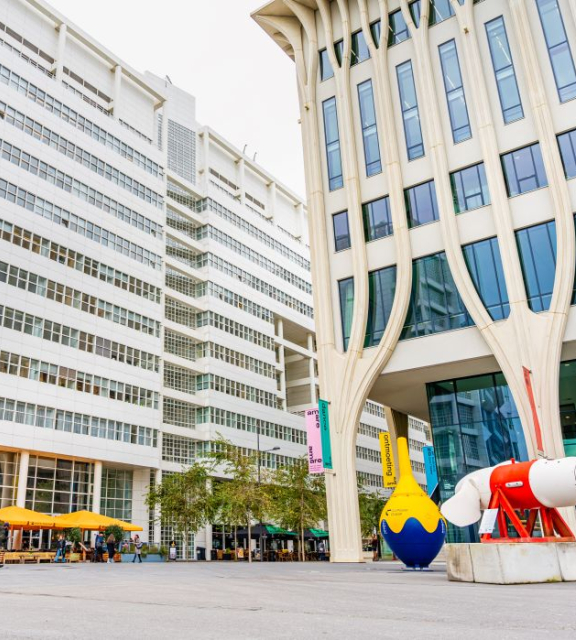 Wave turbines in front of Amare in The Hague during Ocean Energy Europe 2023