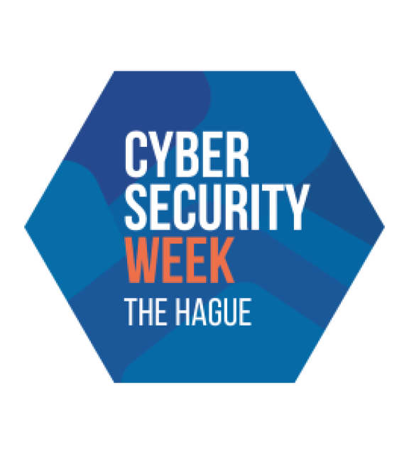 Logo of the Cybersecurity Week, hexagonal and colorful