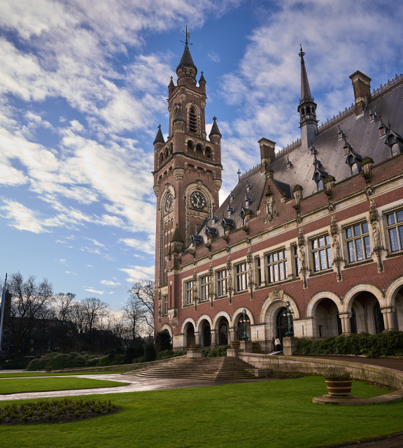 The Peace Palace against a blue sky