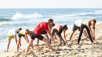 Photo of teambuilding activity on beach