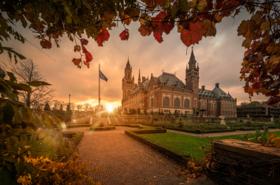 Image of Peace Palace the Hague during fall