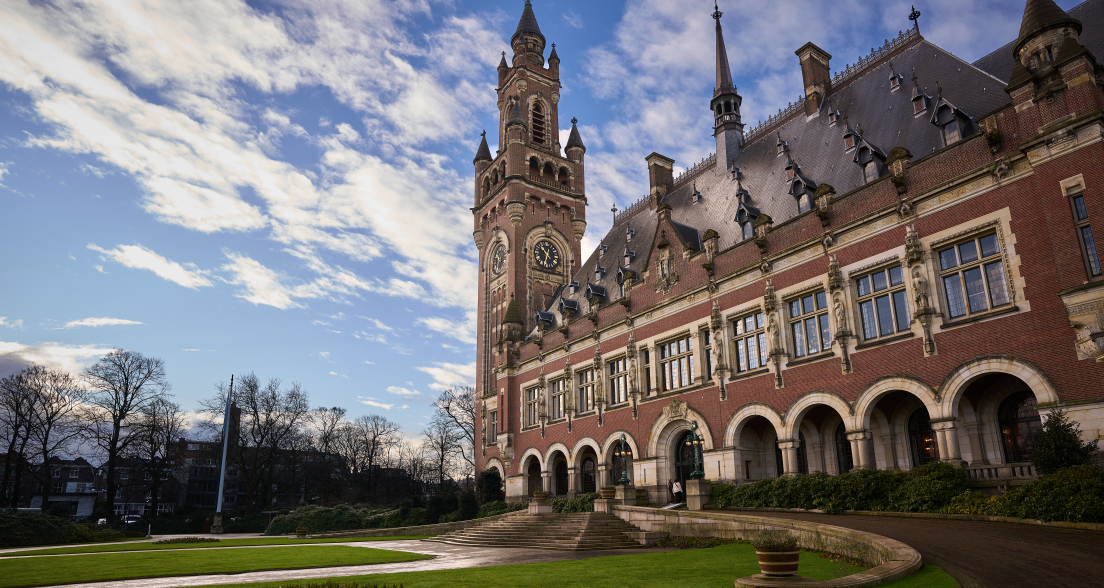 The Peace Palace against a blue sky