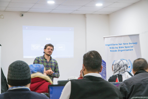 Khaled giving a presentation about Subul
