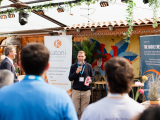 The Hague Energized Indigo | CEO of Katoni speaking through the microphone in front of people