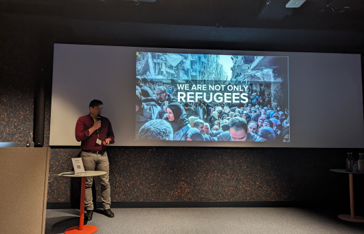 Khaled giving a presentation about Subul