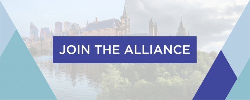 Banner of the Hybrid City Alliance, ushering people to Join the Alliance  Banner of the Hybrid City Alliance, ushering people to Join the Alliance