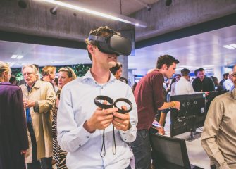 Image of man wearing VR glasses
