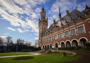 The Peace Palace against a blue sky