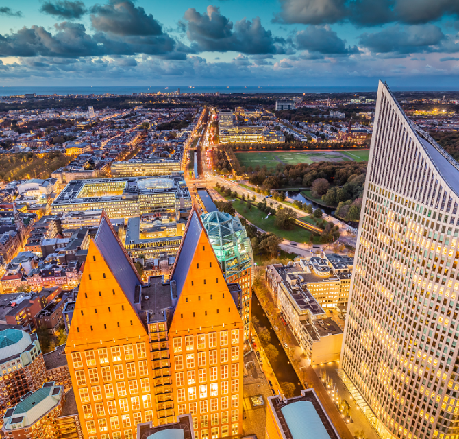 The Hague skyline from above