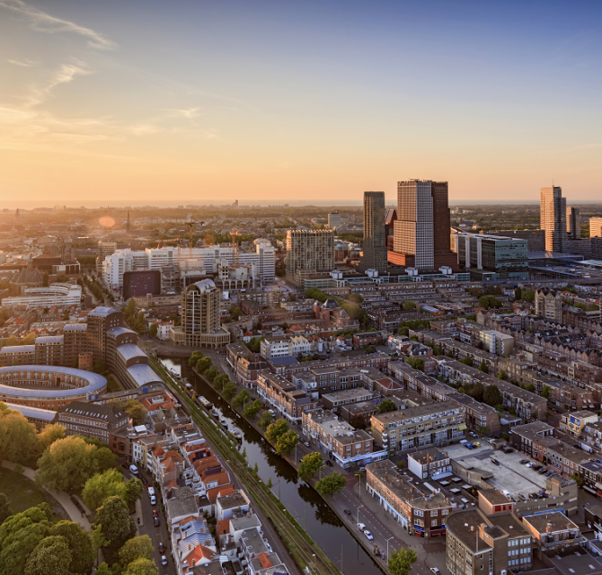 The Hague skyline sunset