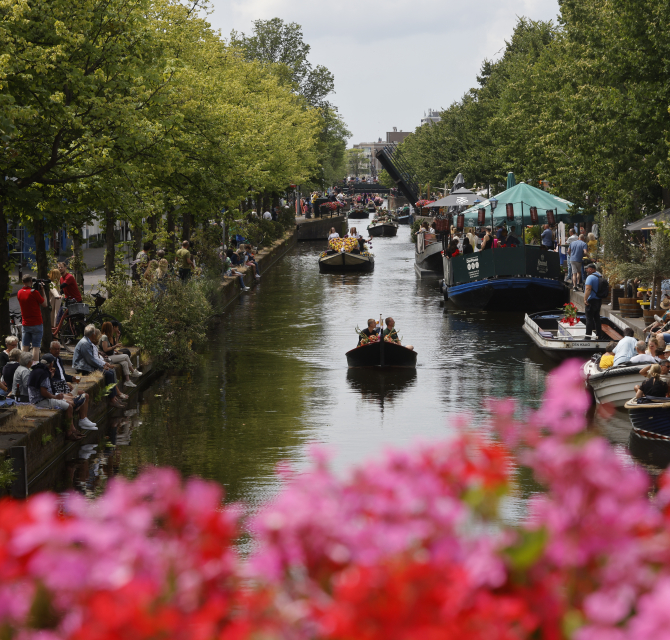 The Hague canals in summer