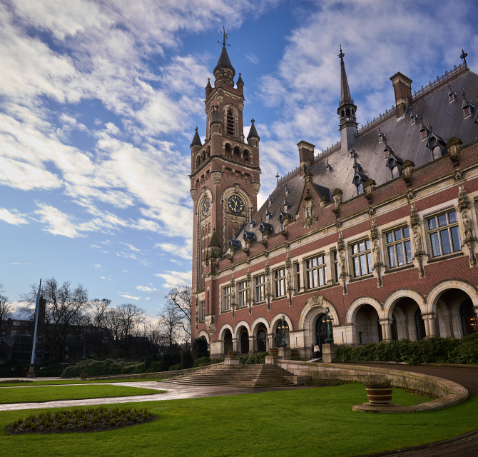 The Peace Palace against a blue sky