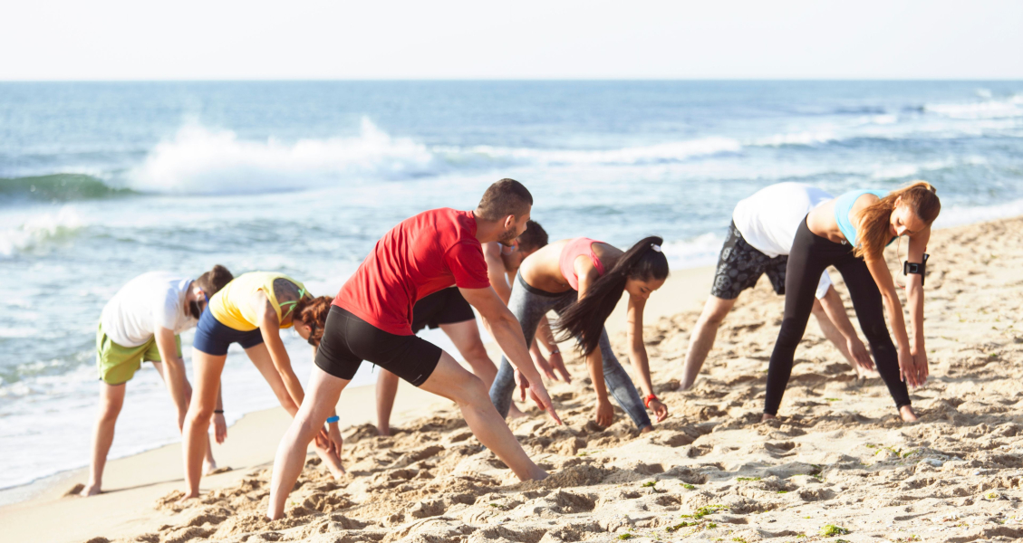 Photo of teambuilding activity on beach