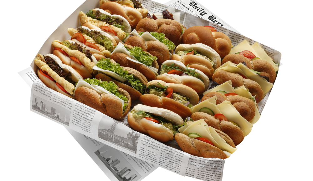 A variety of sandwiches with different fillings.