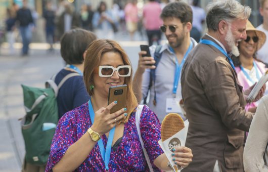 The Hague Event participant with Stroopwafel