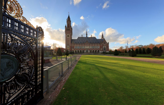 Main entrance of the Peace Palace. Head Office of the Permanent Court of Arbitration