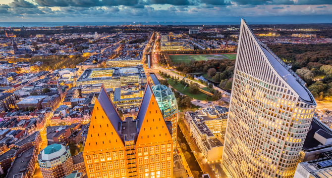 The Hague skyline from above