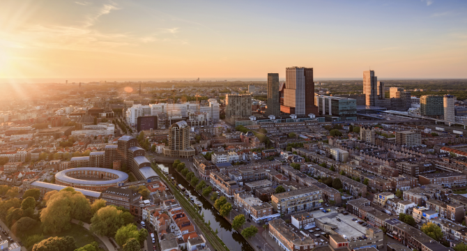 The Hague skyline sunset