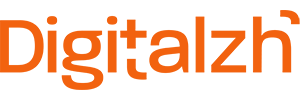 Logo featuring the text 'Digitalzh' in orange letters