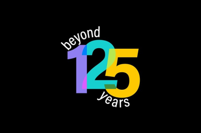 Logo celebrating 125 years, with colorful numbers.