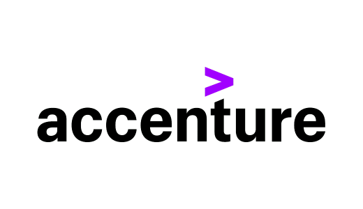 Logo of the company Accenture with a purple arrow.
