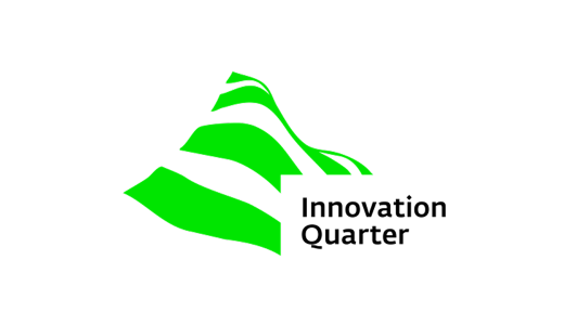 Green and white logo of Innovation Quarter