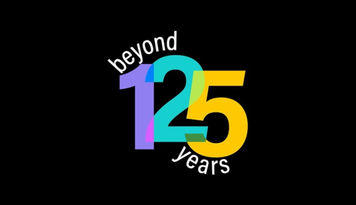 Logo celebrating 125 years, with colorful numbers.