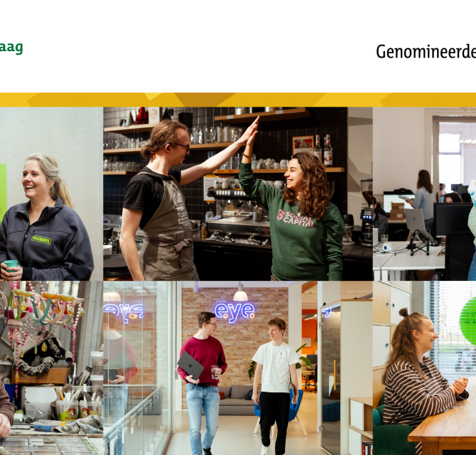 Zes foto's van genomineerden voor de Haagse Parel 2026.