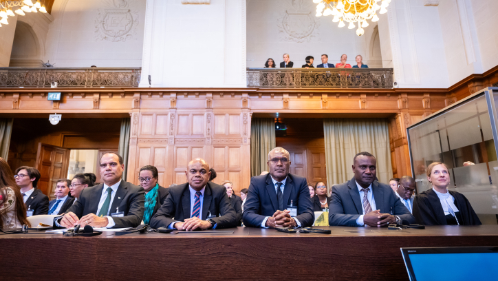 Delegation of Valuatu during the advisory opinion Climate change 23 july 2025 ICJ Photo credits ICJ