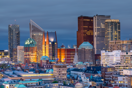 The Hague skyline by night