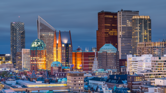 The Hague skyline by night