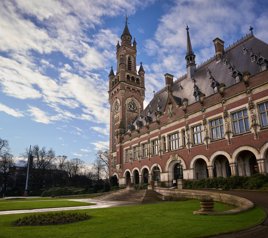 The Peace Palace against a blue sky