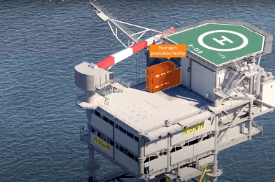 Gas platform Q13-a where a Dutch consortium are developing Hydrogen production at sea