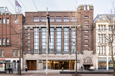 Facade of the University Campus Spui in The Hague.