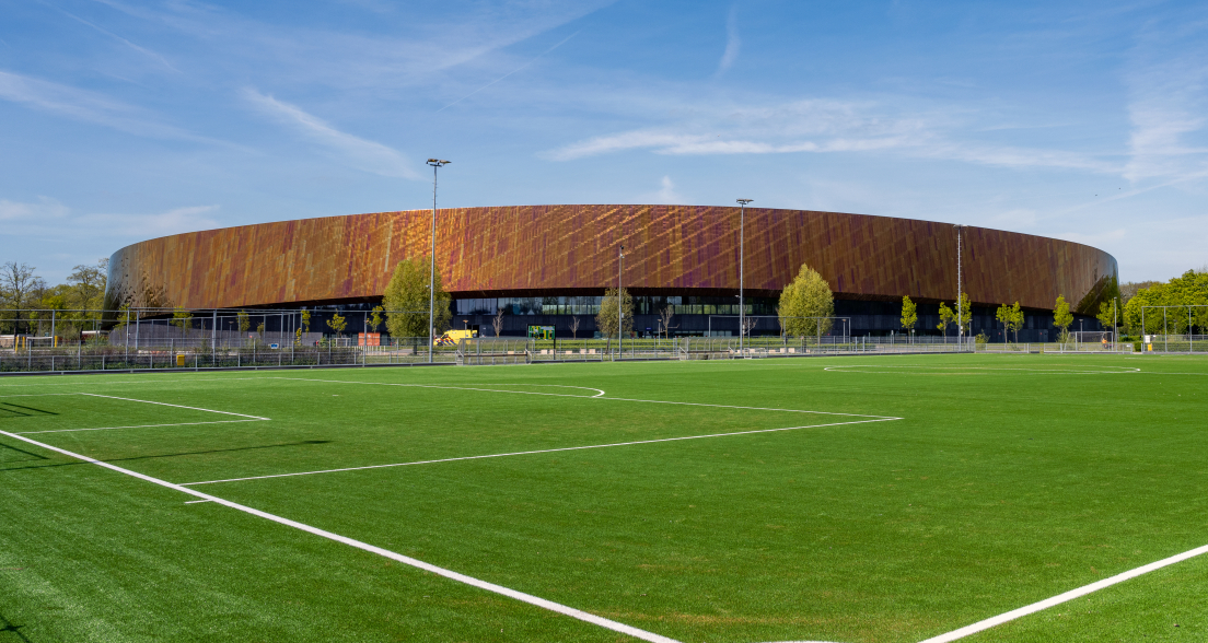 Modern sports complex with a synthetic grass field Zuiderpark