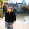 Portrait with the The Hague's Hofvijver in the background