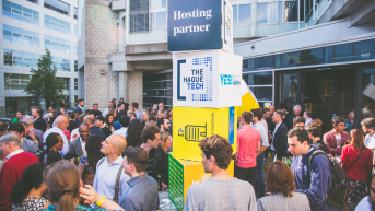 An event at the terrace of The Hague Tech