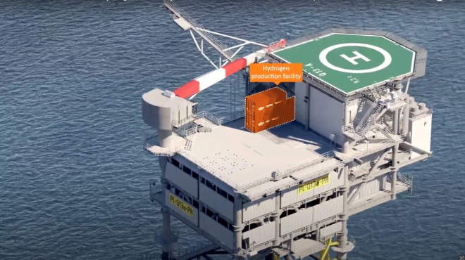 Gas platform Q13-a where a Dutch consortium are developing Hydrogen production at sea