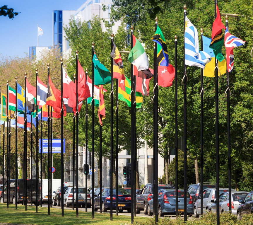 Flag parade at the Johan de Wittlaan in the International Zone source Toolkit The hague