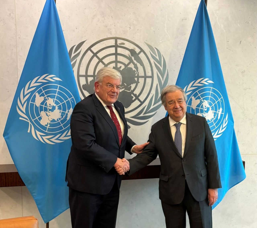 Mayor Jan van Zanen meeting Antonio Guterres in Washington feb 2025 source LinkedIn page City The Hague