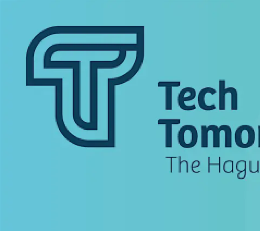 Logo of Tech Tomorrow with the text The Hague