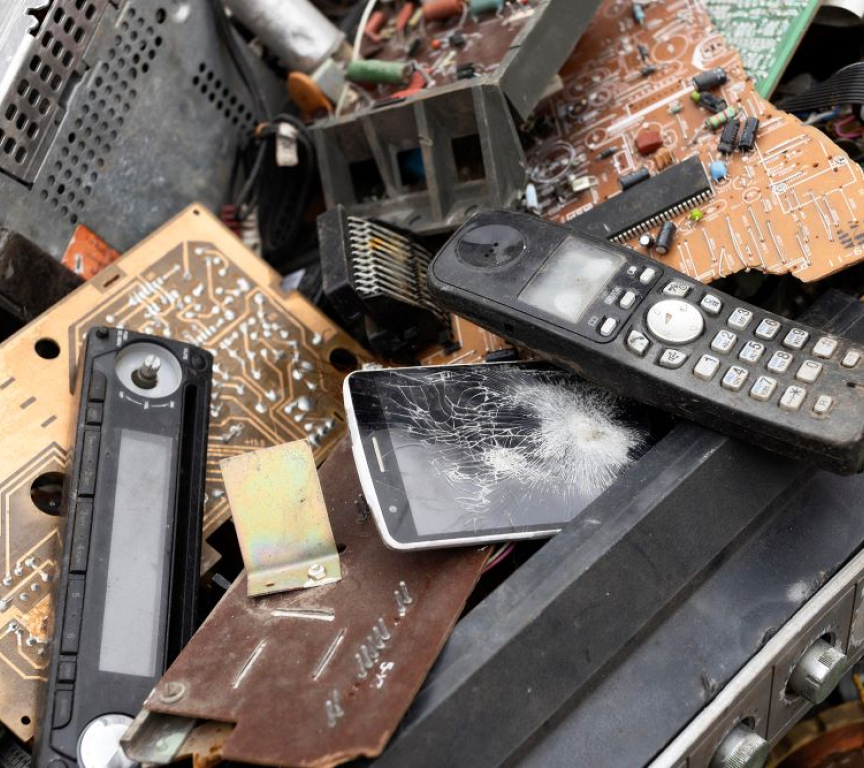 electronics devices on landfill to be recycles