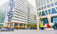 Wave turbines in front of Amare in The Hague during Ocean Energy Europe 2023