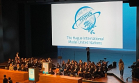 The THIMUN (The Hague International Model United Nations) conference is a four day simulation of the United Nations for secondary school students, which takes place at the end of January each year in the World Forum Convention Center in The Hague. THIMUN now attracts over 3,200 students and teachers from around 200 schools located in countries as far apart as Norway, Australia, China and Ecuador. The students themselves originate from more than 100 different countries.
