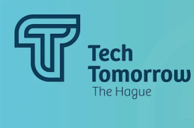 Logo of Tech Tomorrow with the text The Hague