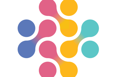 An abstract design featuring colored circles in a pattern.
