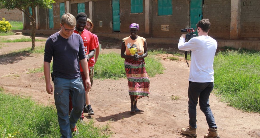 Michele Gentile filming in Africa working together with Michelle Stratton and Ari Gold
