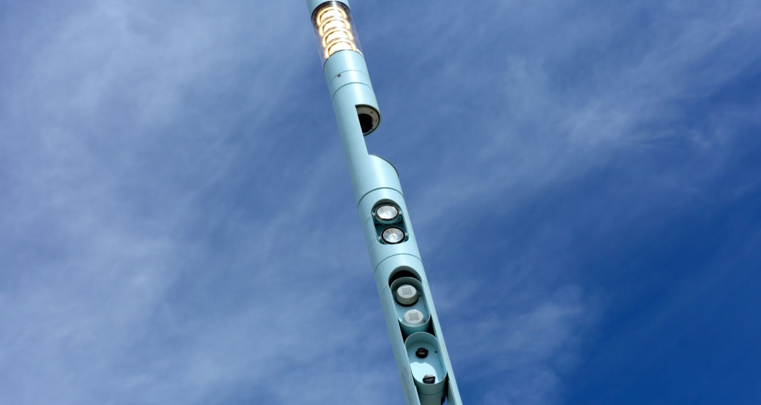 One of the innovations of Smart@Sea / Living Lab Scheveningen.  Smart lightning with sensors on the Boulevard