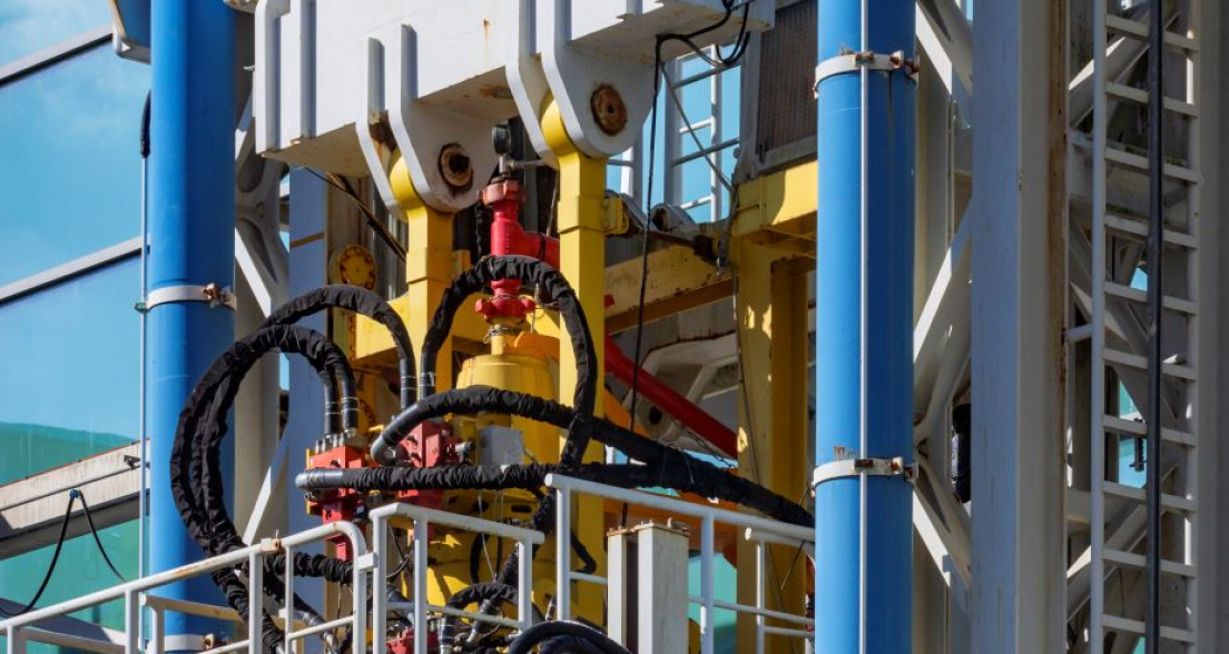 Part of a drilling facility for geothermal heat